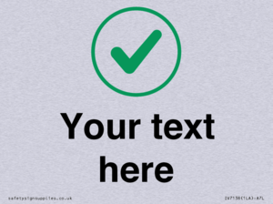 Custom plain background, green tick in circle sign